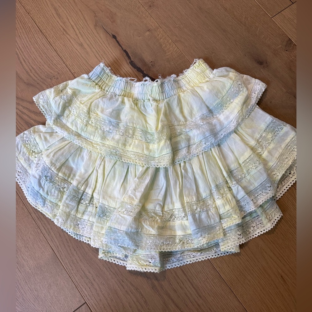 Multi Tie Dye SIZE MEDIUM Love Shack Fancy Ruffle Mini Skirt